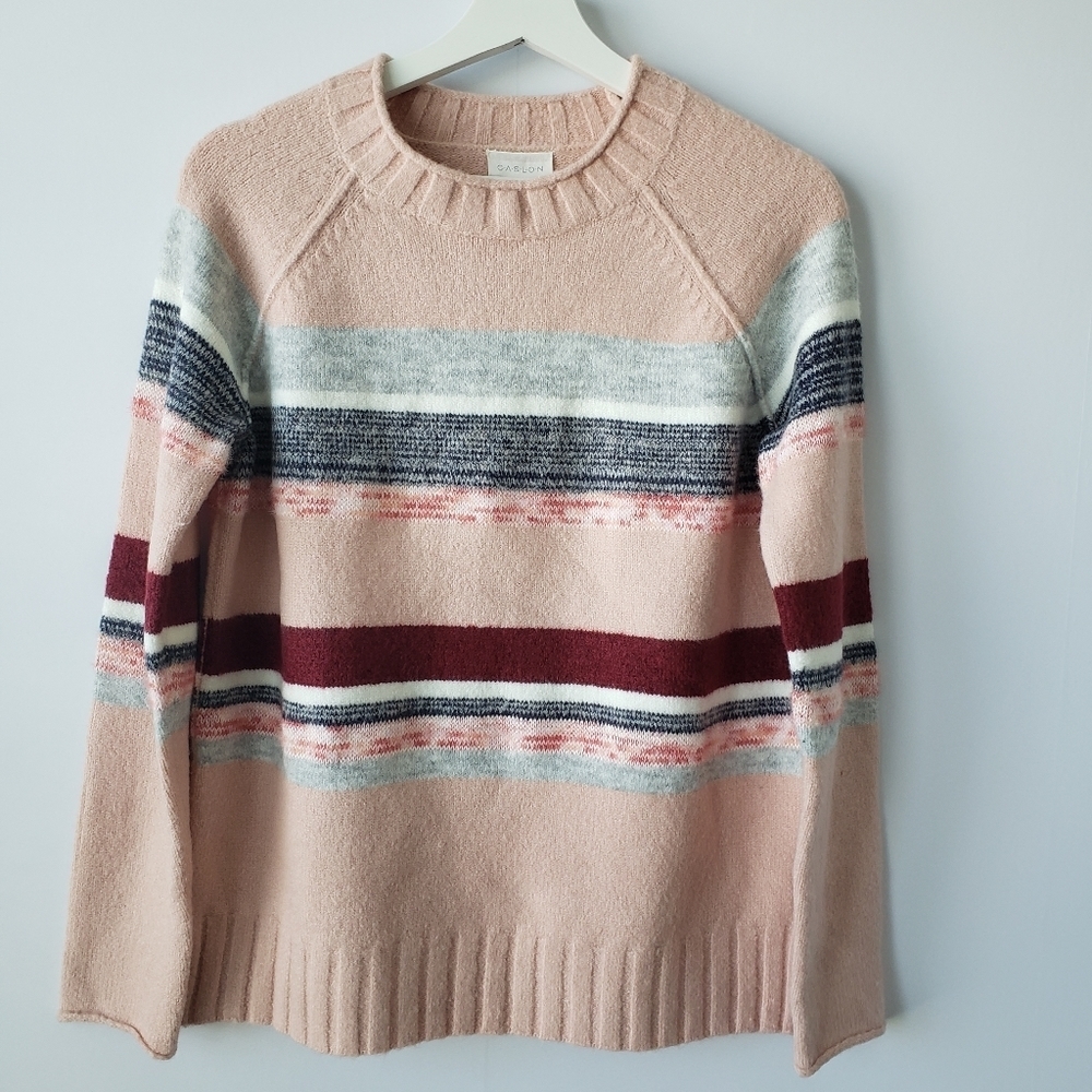 Caslon‎ cozy mix stripe crewneck sweater size XS